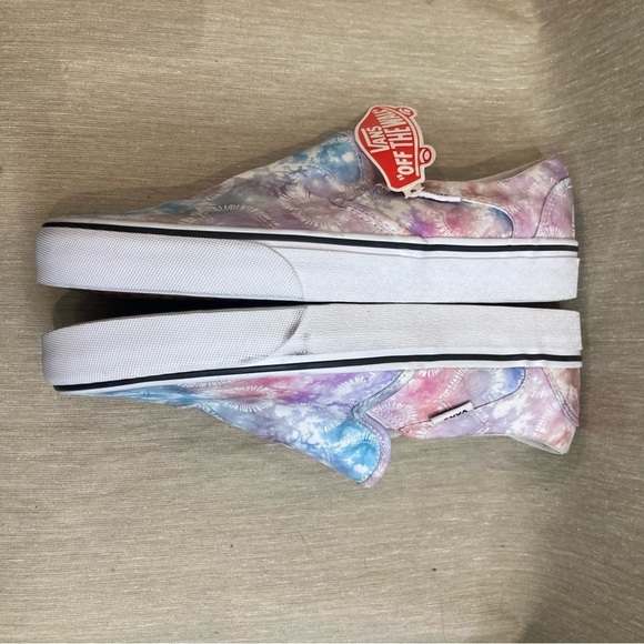 VANS OFF THE WALL Sz 9 Asher Heart Pastel Tie Dye Slip On Shoes NEW WITH  TAG - Picture 7 of 9
